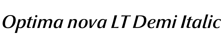 Optima nova LT Demi Italic font preview