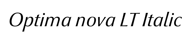 Optima nova LT Italic font preview