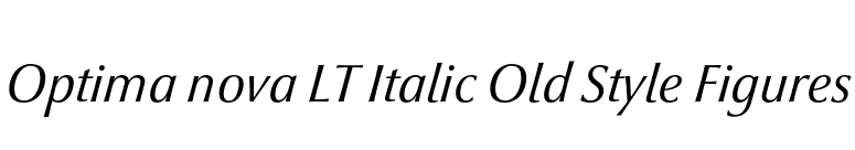 Optima nova LT Italic Old Style Figures font preview