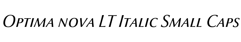 Optima nova LT Italic Small Caps font preview