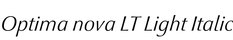 Optima nova LT Light Italic font preview