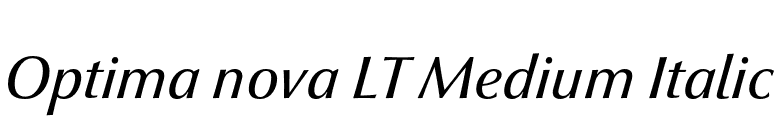 Optima nova LT Medium Italic font preview