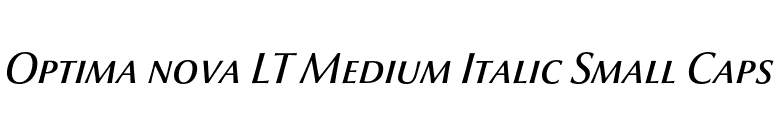 Optima nova LT Medium Italic Small Caps font preview