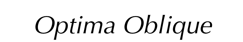 Optima Oblique font preview