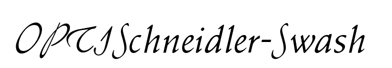 OPTISchneidler-Swash font preview