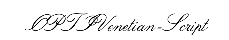 OPTIVenetian-Script font preview