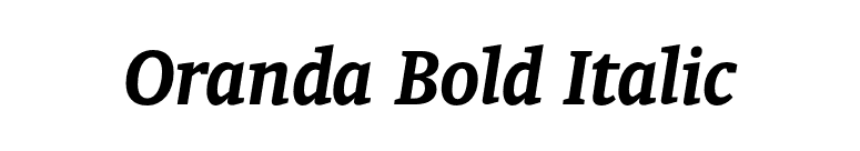 Oranda Bold Italic font preview