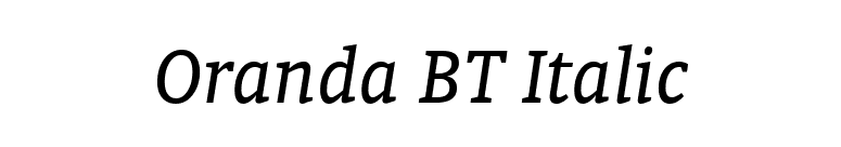 Oranda BT Italic font preview