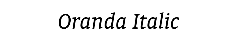 Oranda Italic font preview