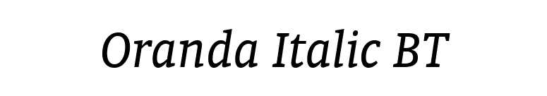 Oranda Italic BT font preview