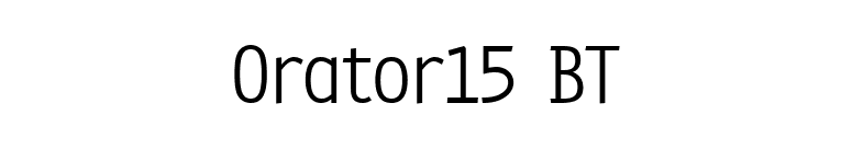 Orator15 BT font preview