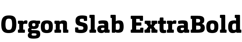 Orgon Slab ExtraBold font preview