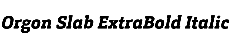 Orgon Slab ExtraBold Italic font preview