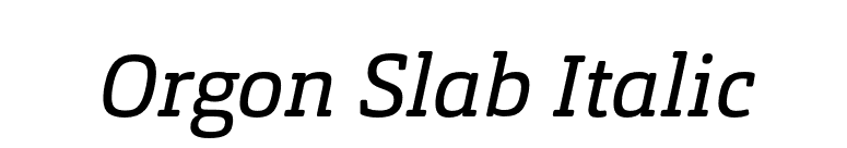Orgon Slab Italic font preview