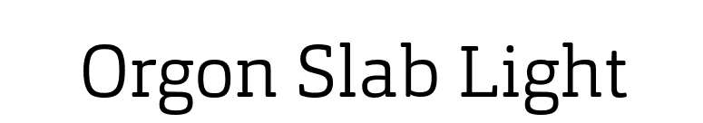 Orgon Slab Light font preview
