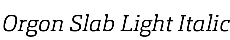 Orgon Slab Light Italic font preview