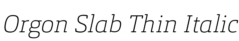 Orgon Slab Thin Italic font preview