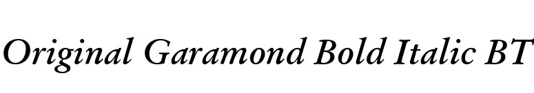 Original Garamond Bold Italic BT font preview