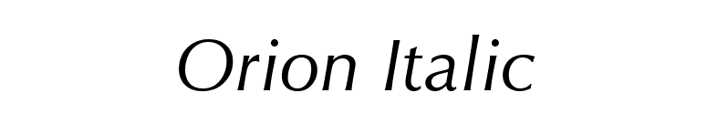 Orion Italic font preview