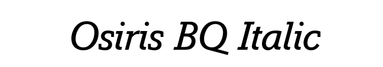 Osiris BQ Italic font preview