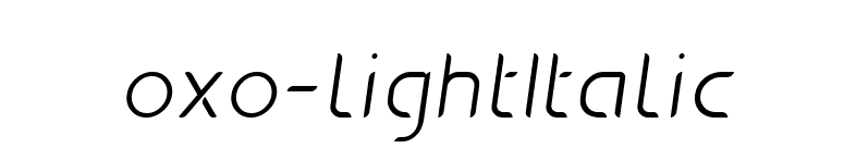 oxo-lightItalic font preview
