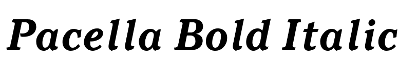 Pacella Bold Italic font preview