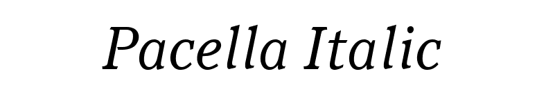 Pacella Italic font preview