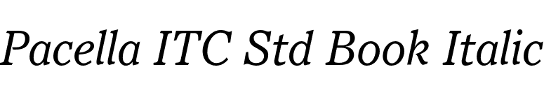 Pacella ITC Std Book Italic font preview
