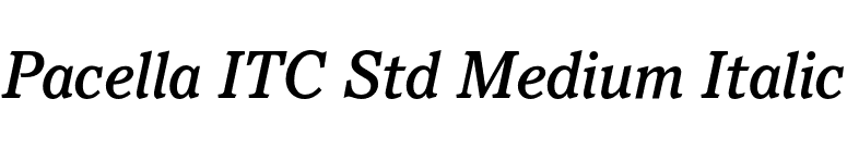Pacella ITC Std Medium Italic font preview