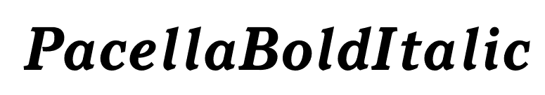 PacellaBoldItalic font preview