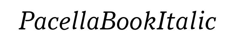PacellaBookItalic font preview
