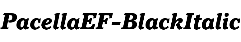 PacellaEF-BlackItalic font preview