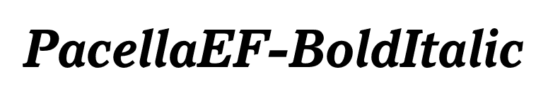 PacellaEF-BoldItalic font preview