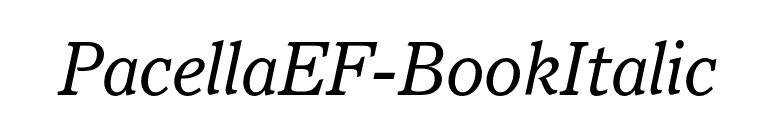 PacellaEF-BookItalic font preview