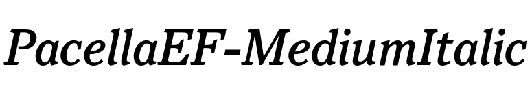 PacellaEF-MediumItalic font preview