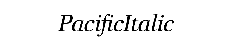 PacificItalic font preview