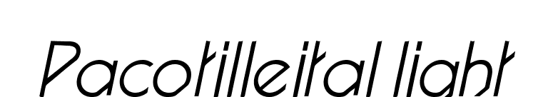 Pacotilleital light font preview