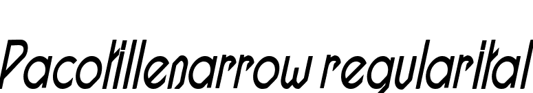 Pacotillenarrow regularital font preview