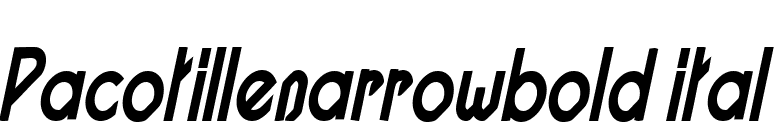 Pacotillenarrowbold ital font preview