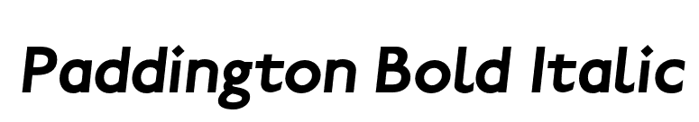 Paddington Bold Italic font preview