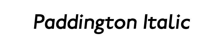 Paddington Italic font preview