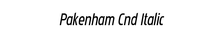 Pakenham Cnd Italic font preview