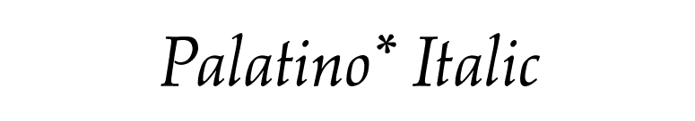 Palatino* Italic font preview