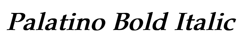 Palatino Bold Italic font preview