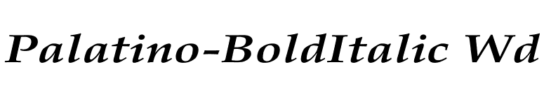 Palatino-BoldItalic Wd font preview