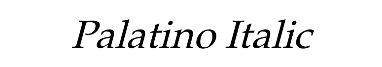 Palatino Italic font preview
