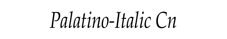 Palatino-Italic Cn font preview