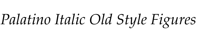 Palatino Italic Old Style Figures font preview