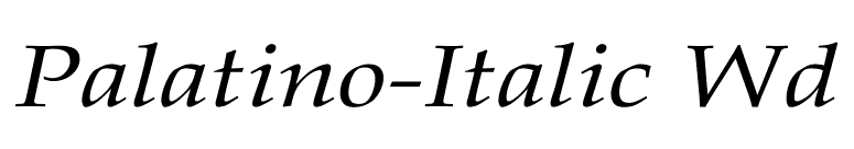 Palatino-Italic Wd font preview