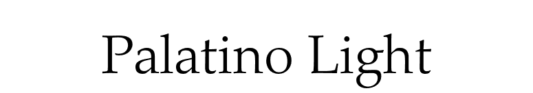 Palatino Light font preview
